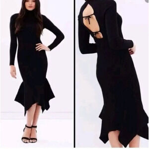 Asilio The‎ Fortress Dress New Cutout Long Sleeve High Neck Sheath Sz 4 Revolve